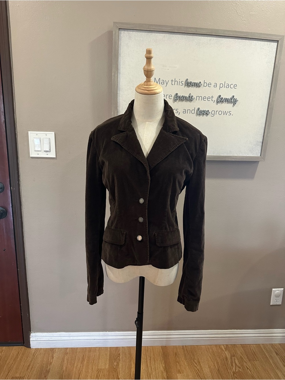 Tailored Dark Brown Corduroy Blazer Jacket